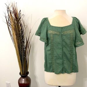 Boho top olive green